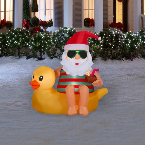 The Unbranded Brand Other - Christmas Inflatable Seaside Santa on Vacation Duck‎ Sunglasses Coconut Cocktail
